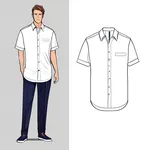 short-sleeved white dress shirt image